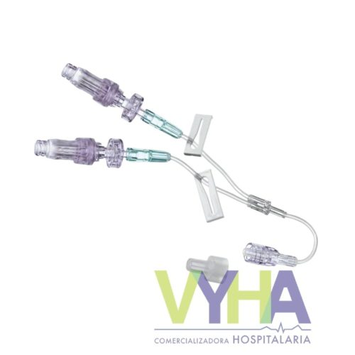 caresite bioconector con extensión doble vía de 18 cm.