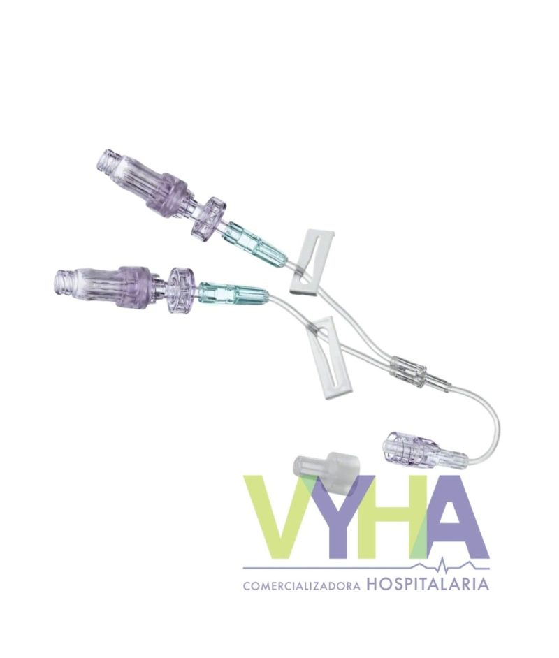 caresite bioconector con extensión doble vía de 18 cm.